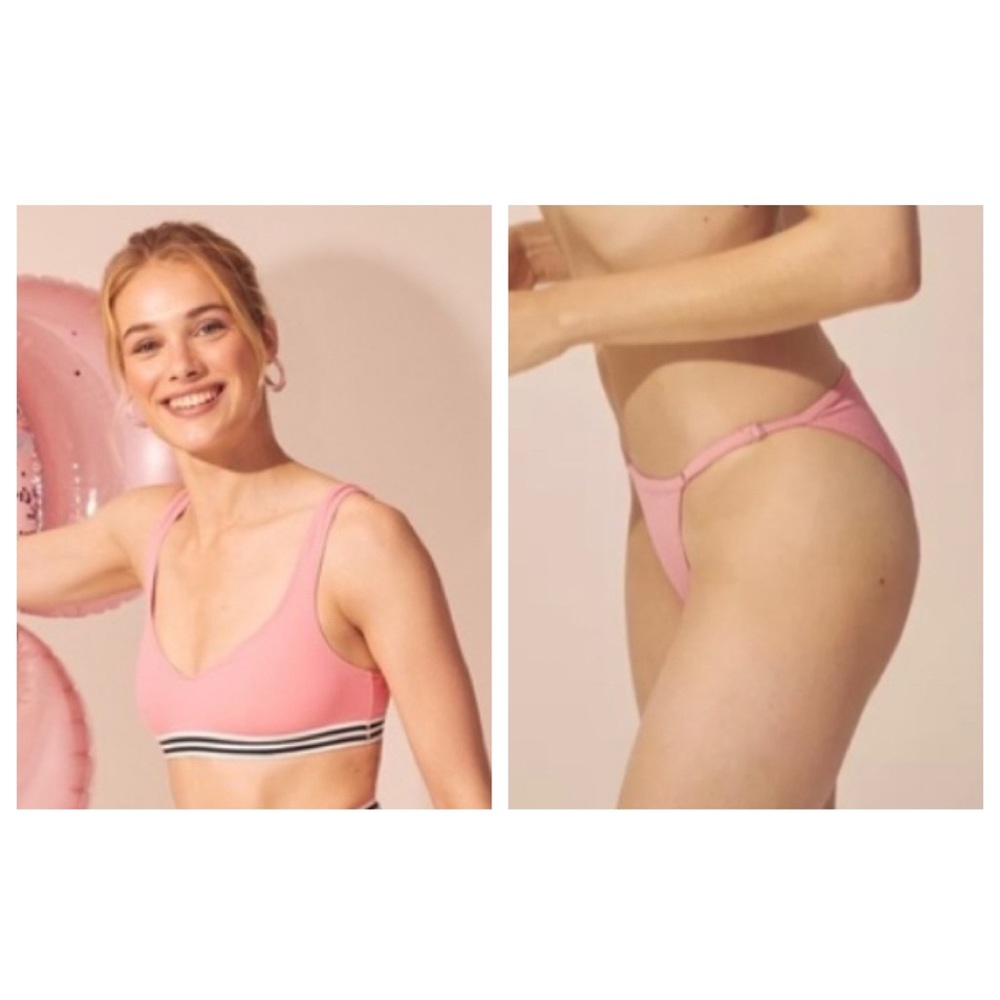 Solid & Striped Flamingo Pink Bikini Set, Katie Top & Lulu Bottom, NWT